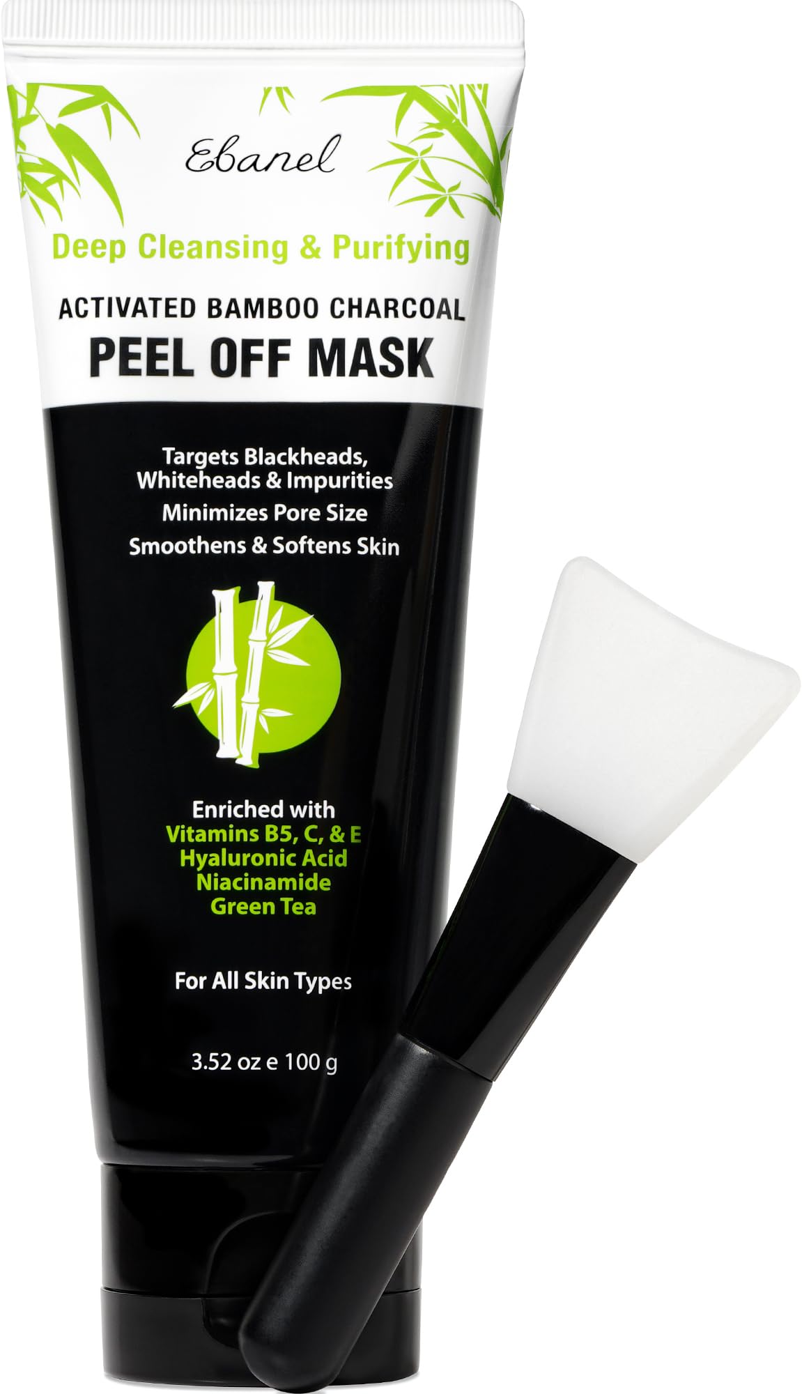 Ebanel Charcoal Peel Off Face Mask Applicator Set, Deep Pore Cleansing Minimizer Blackhead Remover with Niacinamide, Hyaluronic Acid, Vitamin C, Green Tea, Deep Cleanse Black Masks Peel Off Gel Mask Ebanel buy supplements Au