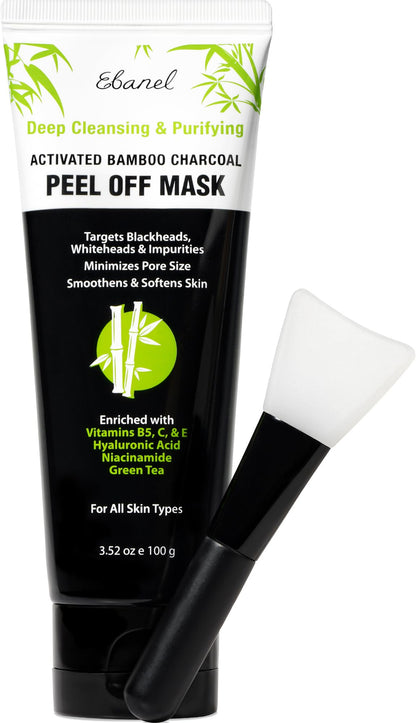 Ebanel Charcoal Peel Off Face Mask Applicator Set, Deep Pore Cleansing Minimizer Blackhead Remover with Niacinamide, Hyaluronic Acid, Vitamin C, Green Tea, Deep Cleanse Black Masks Peel Off Gel Mask Ebanel buy supplements Au