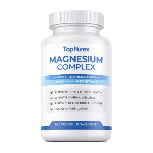 Top Nurex Magnesium Complex supplement bottle on a white background