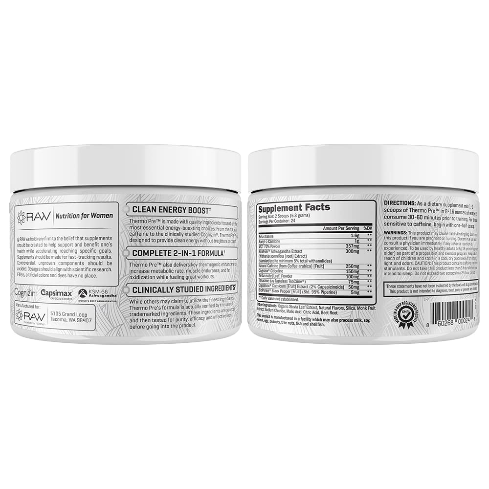 RAW Synergies Pre Workout Thermogenic Fat Burner Powder for Women and Men, RAW SynergiesBuy Supplements Australia