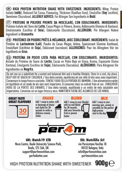Per4m ISOLATE Zero | 30 Servings of High Protein Isolate Shake with Amino Acids per4mBuy Supplements Australia