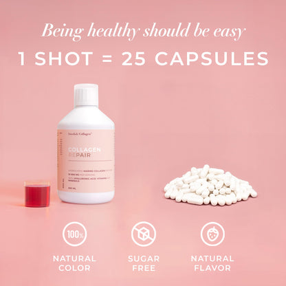 Swedish Collagen Repair | 10,000 mg Hydrolyzed Marine Collagen Liquid Supplement - 500 ml, 20 Day Supply I Hyaluronic Acid, Biotin & Vitamin C for Healthy Hair, Skin, Nails & Joints | Sugar-Free Swedish Collagen buy supplements Au