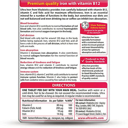 Vitabiotics Ultra Iron Tablets, Pack of 30 Vitabiotics UltraBuy Supplements Australia