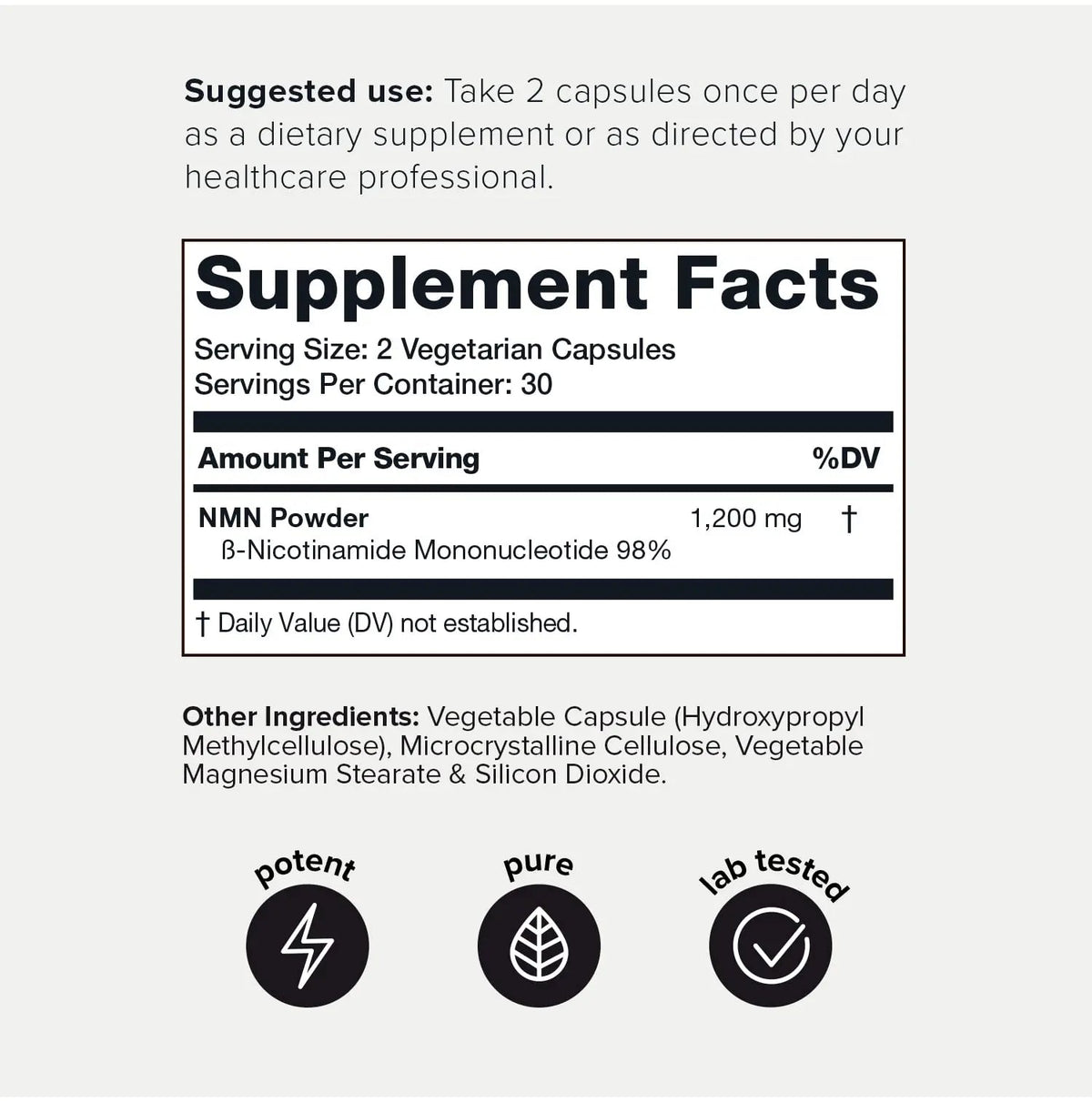 Toniiq NMN Supplement 1200mg - Third Party Tested Stabilized Capsules - 98% Highly Purified for NAD + - 60 Capsules Nicotinamide Mononucleotide Booster Supplement Toniiq buy supplements Au