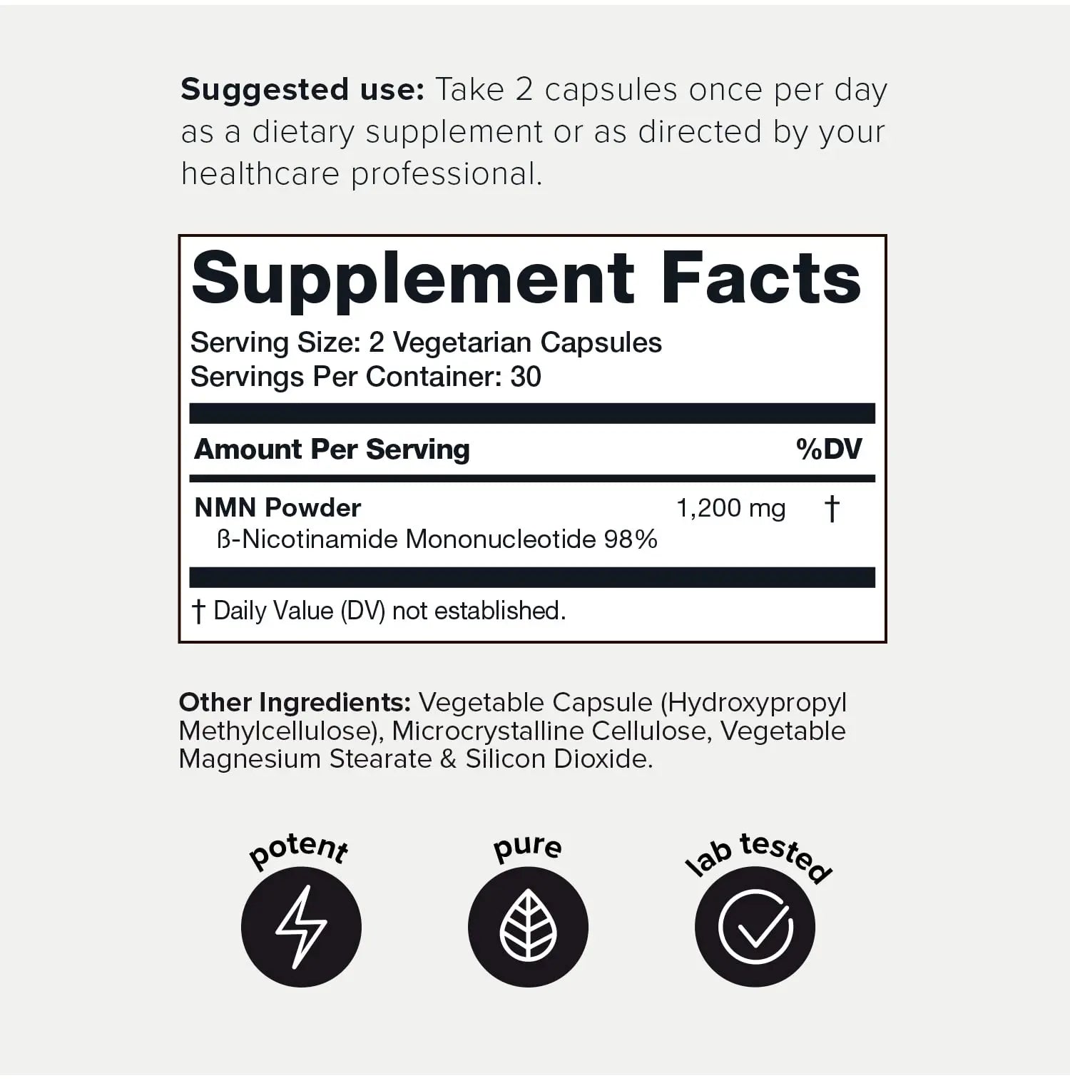 Toniiq NMN Supplement 1200mg - Third Party Tested Stabilized Capsules - 98% Highly Purified for NAD + - 60 Capsules Nicotinamide Mononucleotide Booster Supplement Toniiq buy supplements Au