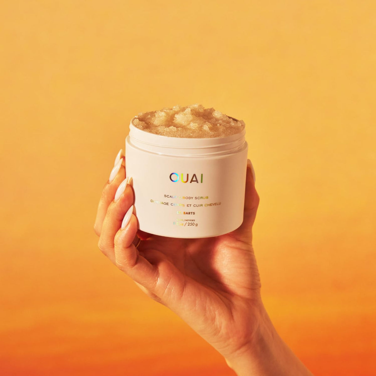 OUAI Scalp & Body Scrub, St. Barts - Exfoliating Body Scrub with Sugar & Coconut Oil Blend for Smooth, Moisturized Skin - Gentle Scalp Exfoliator for Removing Product Build Up (8.8 Oz) OUAIBuy Supplements Australia
