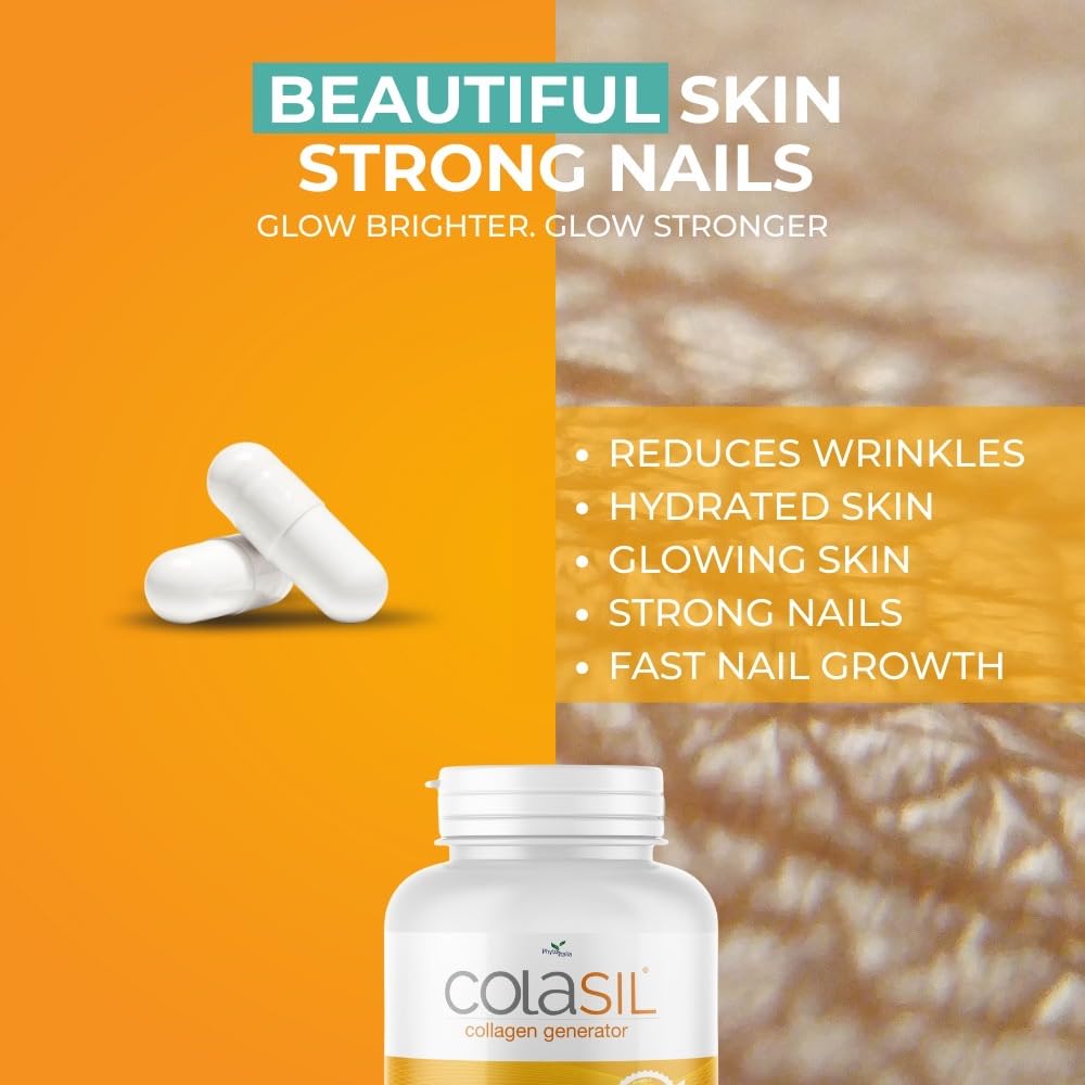 Colasil Collagen Booster Capsules – Organic Silica (OSA) + Hydrolyzed Collagen Generator for Hair, Skin, Nails, Bones & Joints – High Absorption, Non-GMO, Allergen-Free, 120 Capsules (60-Day Supply) ColasilBuy Supplements Australia