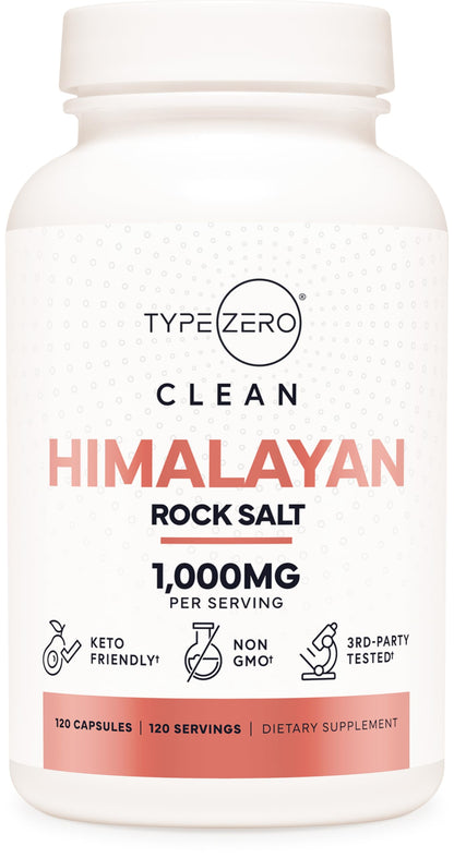 Type Zero Himalayan Rock Salt Capsules (120 Capsules) (1000mg per Serving) Type ZeroBuy Supplements Australia