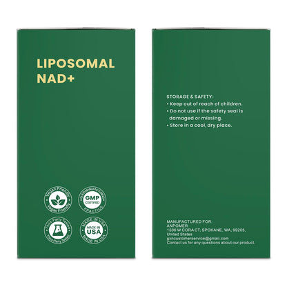 ANPOMER NAD Supplement with Liposomal Nicotinamide Riboside 600mg, Resveratrol, CoQ10, PQQ & D-Ribose, Electrolyte Blend, 30 Liquid Packets ANPOMERBuy Supplements Australia