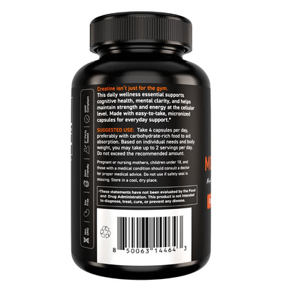 Vital Vitamins Creatine Monohydrate Pills for Women & Men - Micronized Creatine Capsules - Cognitive, Strength, Recovery Support - 3g (3000mg) per Serving - Vegan, Non-GMO, 120 Count Vital VitaminsBuy Supplements Australia