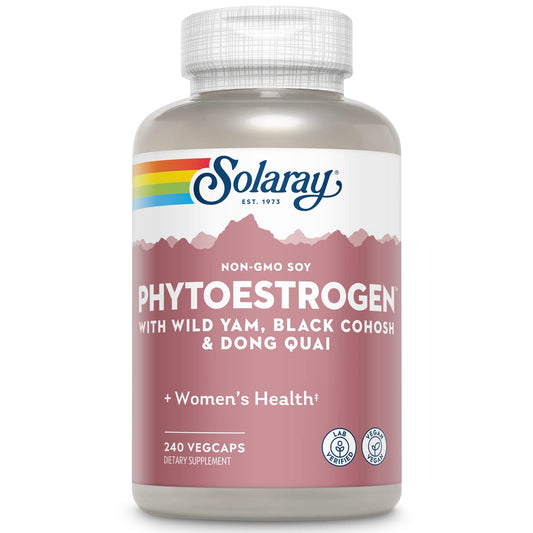 SOLARAY PhytoEstrogen Menopause Supplements with Wild Yam, Black Cohosh and Dong Quai - Phyto Estrogen Pills for Perimenopause and Menopause Support, Vegan, 60-Day Guarantee, 60 Servings, 240 VegCaps SOLARAYBuy Supplements Australia