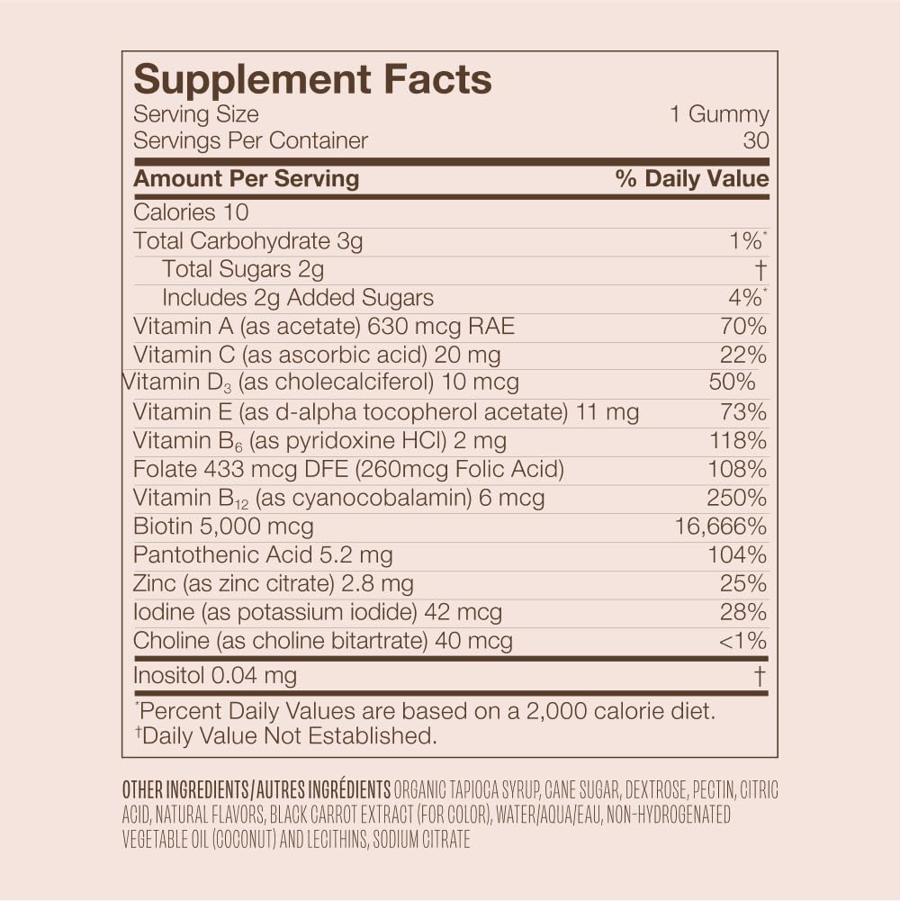 VEGAMOUR GRO Biotin Gummies, Strawberry Flavor with 5000 mcg Biotin, Supports Healthy Hair Vegan Gummies with Vitamins A, B, C, E, B-12 & More, 30 Ct VEGAMOURBuy Supplements Australia