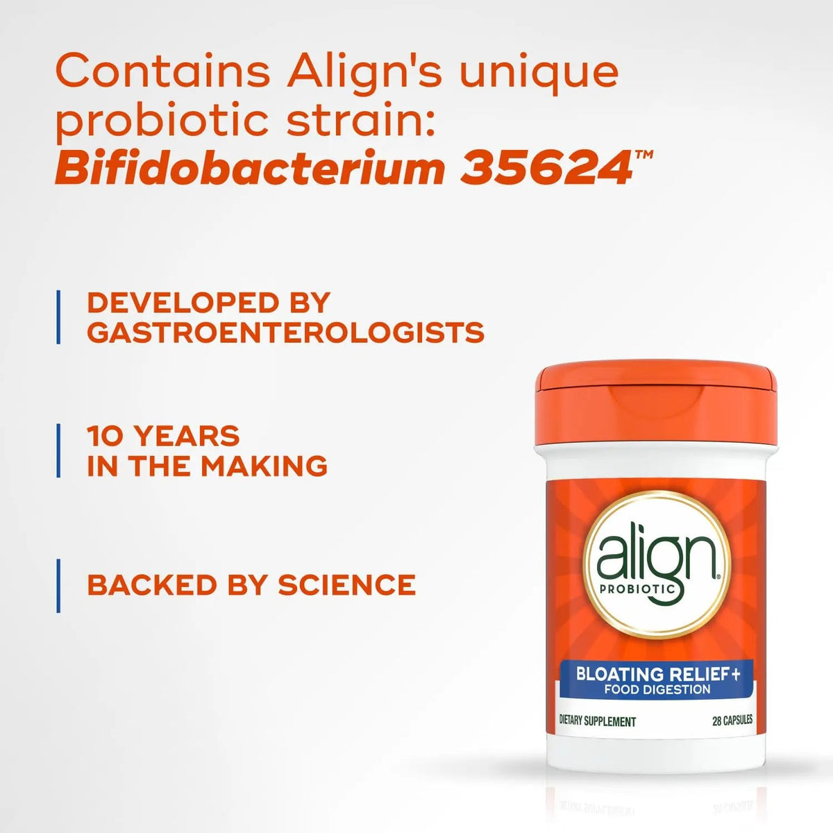 Align Probiotic Bloating Relief + Food Digestion, Probiotics for Women and Men, #1 Doctor Recommended Brand‡, Promotes Digestive Health and Helps Support the Metabolism of Food*, 28 Capsules AlignBuy Supplements Australia