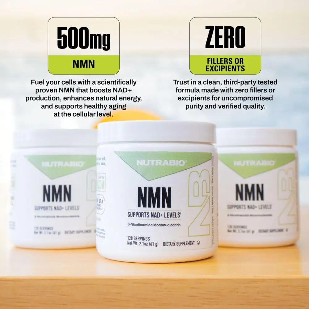 NutraBio NMN - NAD Supplement, Longevity Support, Boost NAD Levels, Increase Cellular Energy, Brain Health, Healthy Aging- 120 Servings NutraBioBuy Supplements Australia