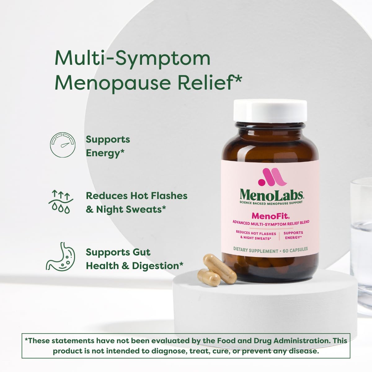 MENOLABS MenoFit, Menopause Supplements for Women - 60 Capsules - Advanced Women’s Probiotic with Vitamins and Red Clover for Gut Health, Hot Flashes and Hormone Balance for Women MENOLABSBuy Supplements Australia