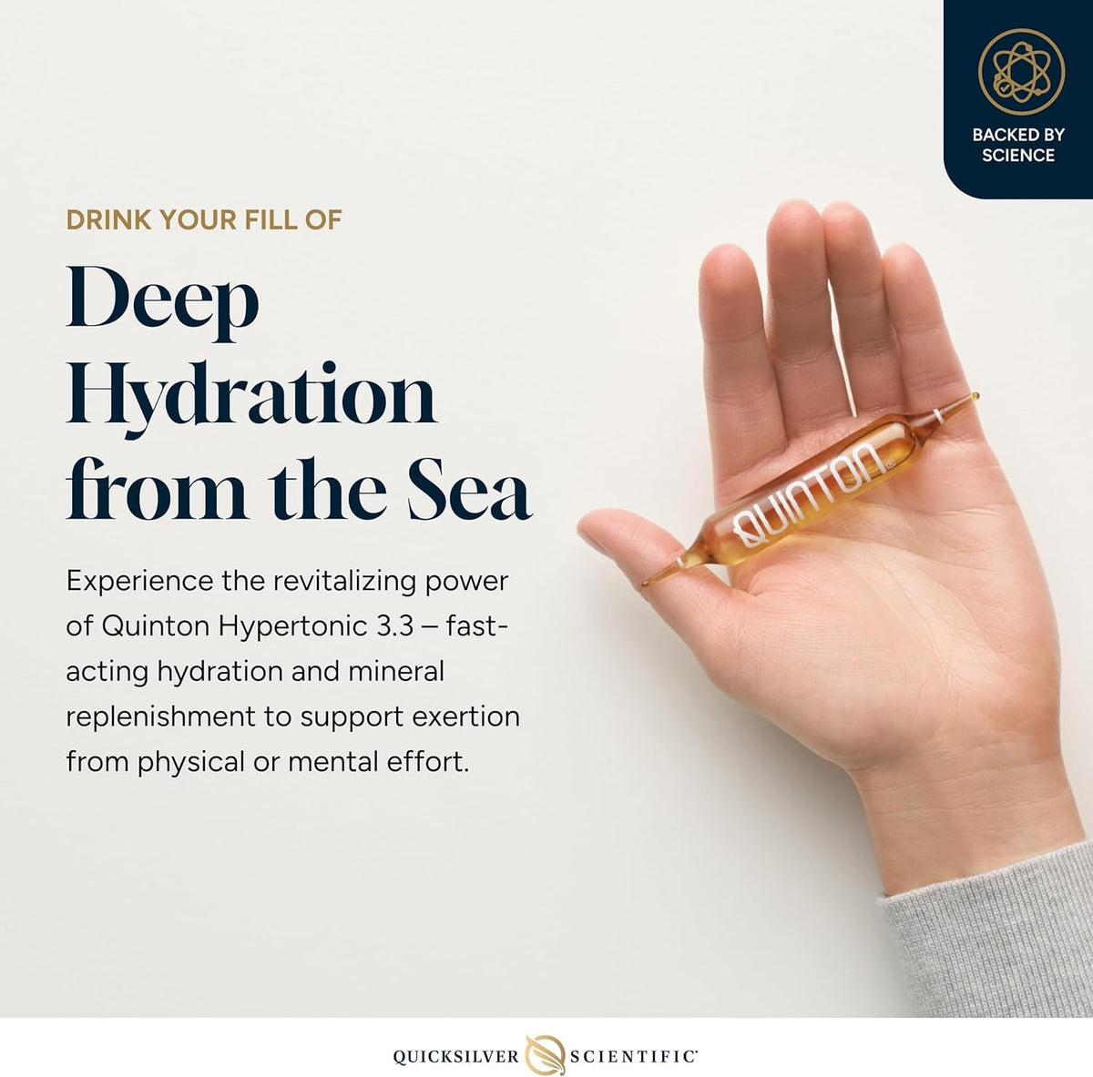 Quicksilver Scientific Original Quinton Hypertonic Solution - Sea Water Hydration - Liquid Minerals with Electrolytes for Muscle Recovery, Stamina+Mineral Replenishment (30 Single Serving Glass Vials) Quicksilver ScientificBuy Supplements Australia