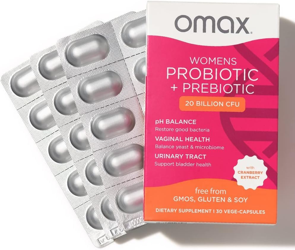 2 Pack Omax Prebiotics & Probiotics for Women, pH Balance, Vaginal Health, Urinary Tract, Yeast Omax3Buy Supplements Australia