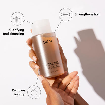OUAI Travel Kit - Includes Travel Size Leave In Conditioner, Detox Shampoo, Fine to Medium Hair Mask, Scalp & Body Scrub (4 Count) OUAIBuy Supplements Australia