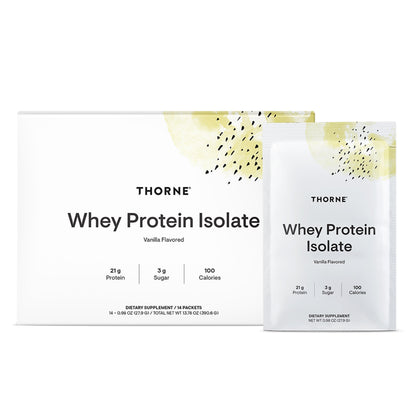 THORNE - Whey Protein Isolate - 21 Grams of Easy-to-Digest Whey Protein Powder - NSF Certified for Sport - Vanilla - 13.79 Ounces - 14 Packets THORNEBuy Supplements Australia