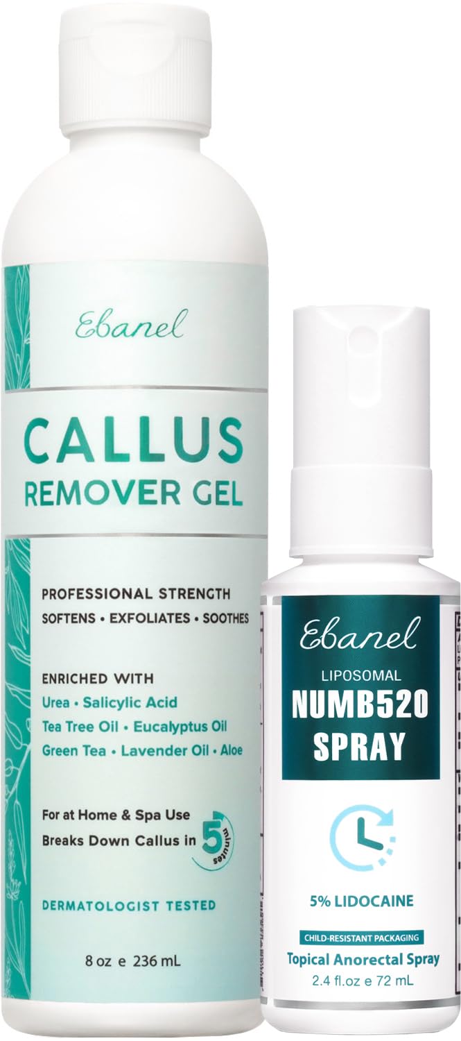Ebanel Bundle of 5% Lidocaine Numbing Spray and Callus Remover Gel Ebanel buy supplements Au