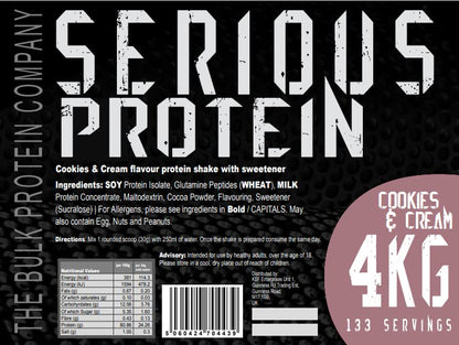 The Bulk Protein Company – SERIOUS PROTEIN – Protein Powder – 4kg – Low Carb The Bulk Protein CompanyBuy Supplements Australia