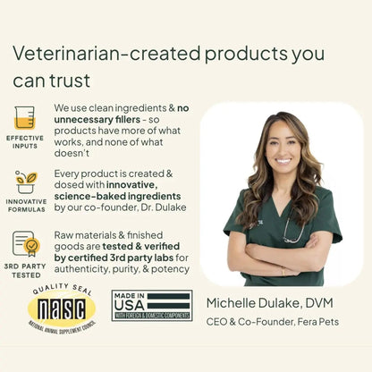 Fera Pets Probiotics for Dogs with Prebiotics and Postbiotics - Full Spectrum Gut Health Support - Promotes a Balanced Gut Microbiome - Boosts Immune Health - 30 Soft Chews Fera PetsBuy Supplements Australia