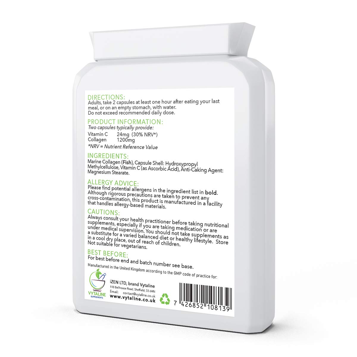 Marine Collagen Supplement for Women with Vitamin C - High Strength 600mg of Pure Hyaluronic VYTALINEBuy Supplements Australia