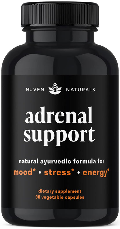 Nuven Naturals Adrenal Support - Cortisol Manager & Adrenal Support Supplements with Ashwagandha Extract, Rhodiola Rosea, Holy Basil to Help Stress, Fatigue & Energy | Adaptogens | 90 Capsules Nuven NaturalsBuy Supplements Australia