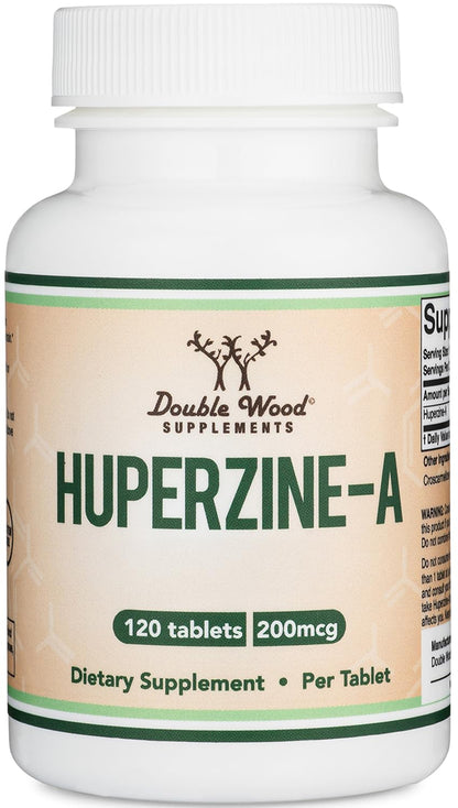 Huperzine A 200mcg (Third Party Tested) 120 Tablets, Brain Supplement to Promote Acetylcholine (Acetylcholinesterase Inhibitor) - Supports Memory and Focus by Double Wood Double Wood SupplementsBuy Supplements Australia