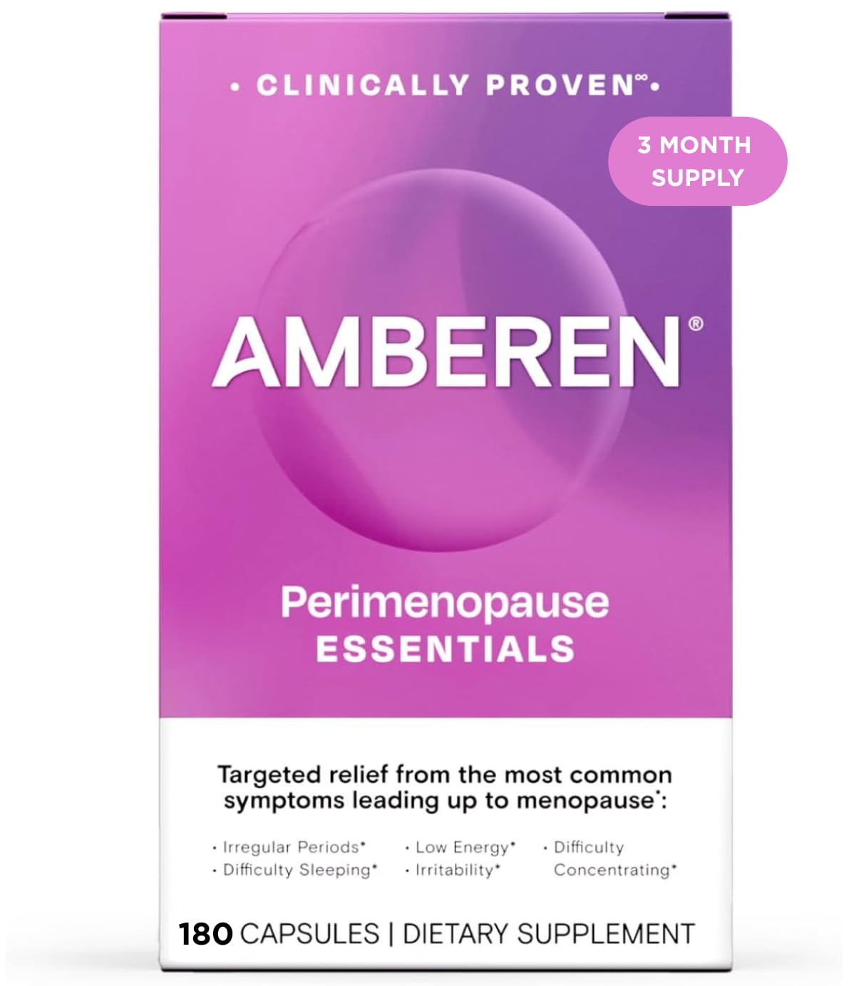 Amberen Perimenopause, Peri-Menopause Multi-Symptom Relief, Vitamin B, Vitamin E & Antioxidants Supplement, Helps Support Hormone Balance, Hot Flashes & Night Sweats, Supplements for Women, 180 Count AmberenBuy Supplements Australia