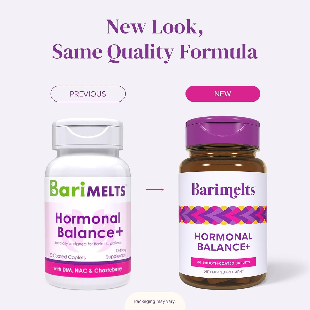BariMelts Hormonal Balance+ for GLP-1 Users and Bariatric Patients - DIM, NAC & Chasteberry Supports Hormone Balance for Women - 60 Smooth-Coated Caplets (1-Month Supply) BariMeltsBuy Supplements Australia