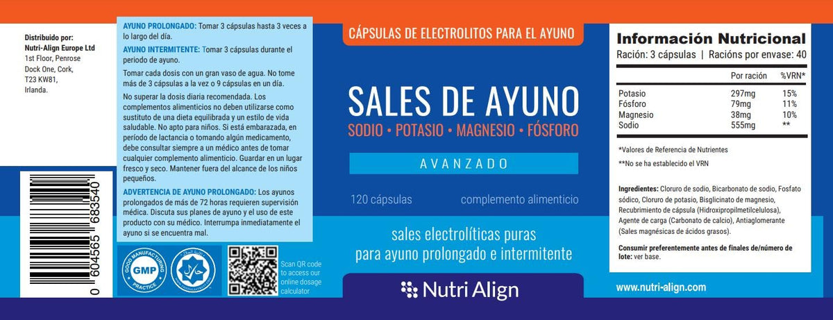 Nutri-Align Fasting Salts Electrolytes Advanced, 120 Capsules | Sodium Potassium Magnesium Phosphorus | Pure Fasting Electrolytes | Sugar Free & Filler Free Nutri-AlignBuy Supplements Australia