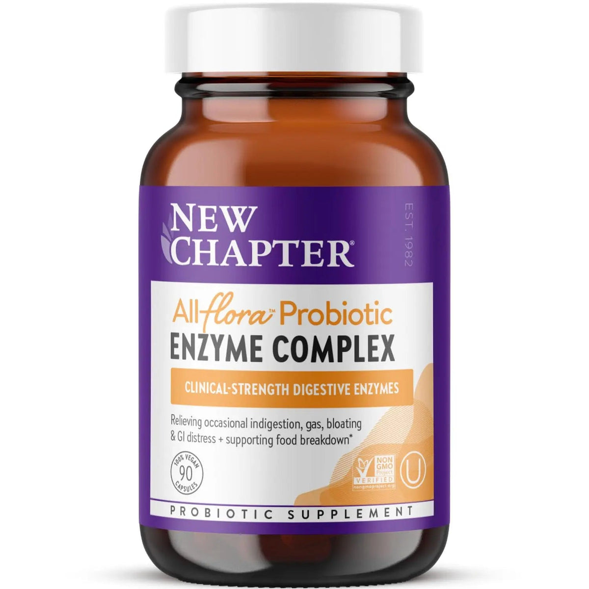 New Chapter All-Flora Enzyme Complex with Probiotics Relieves Bloating & Gas - Clinical-Strength Digestive Enzymes + Ultra-Concentrated Probiotics + Fermented Vitamin B12, 90 Vegan Capsules New ChapterBuy Supplements Australia