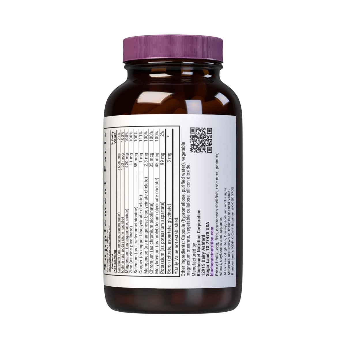 Bluebonnet Multi Minerals Supplement Plus Boron Chelated Magnesium Potassium Copper Selenium Manganese Chromium & Zinc Complex for Women & Men - No Iron, Non-GMO, Gluten-Free - 180 Vegetable Capsules BlueBonnetBuy Supplements Australia