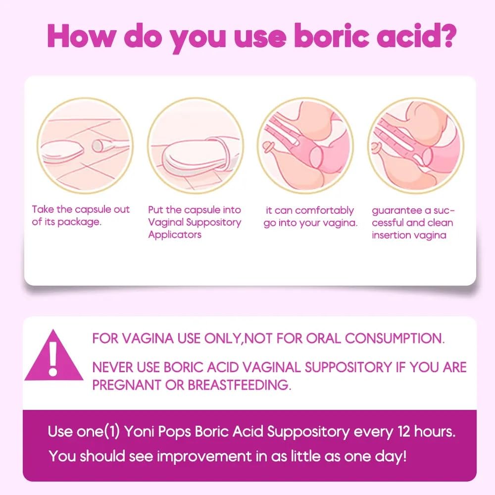 Sweet Mini Me 600mg Boric Acid Suppositories – Natural Vaginal Health Support for Women – pH Balance, Odor & Itch Relief – 30 Count Capsules GenericBuy Supplements Australia