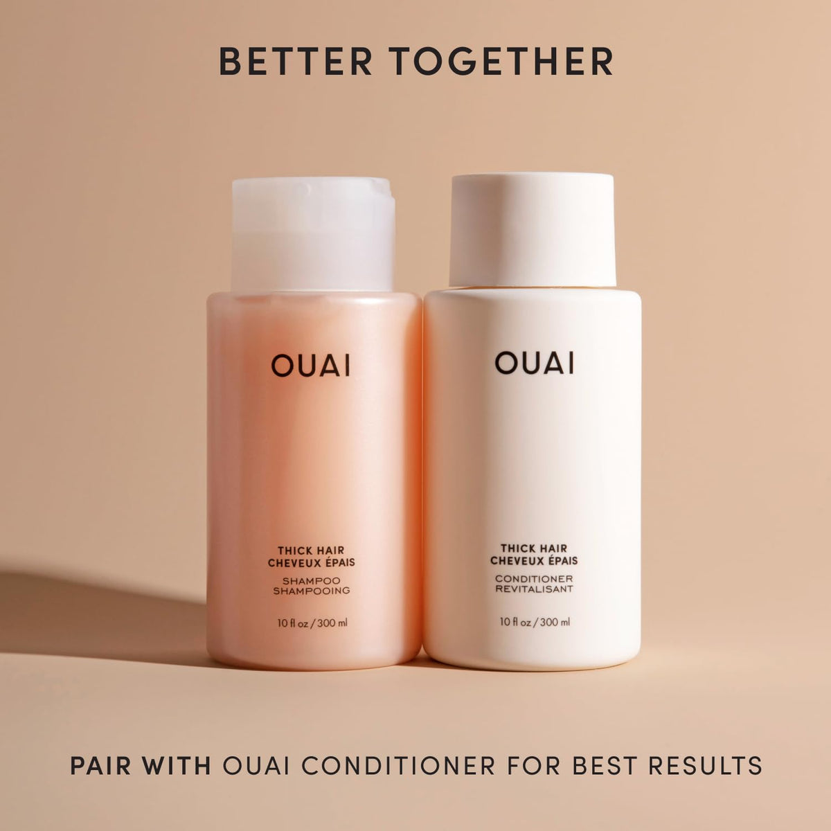 OUAI Thick Shampoo - Moisturizing Shampoo with Keratin, Marshmallow Root, Shea Butter, Avocado Oil for Thick Hair - Strengthens & Hydrates Strands - Paraben, Phthalate & Sulfate Free (10 Fl Oz) OUAIBuy Supplements Australia