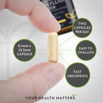 Psyllium Husks Fibre Supplement – 1400mg per Serving – Naturally High in Soluble Fibre NutravitaBuy Supplements Australia