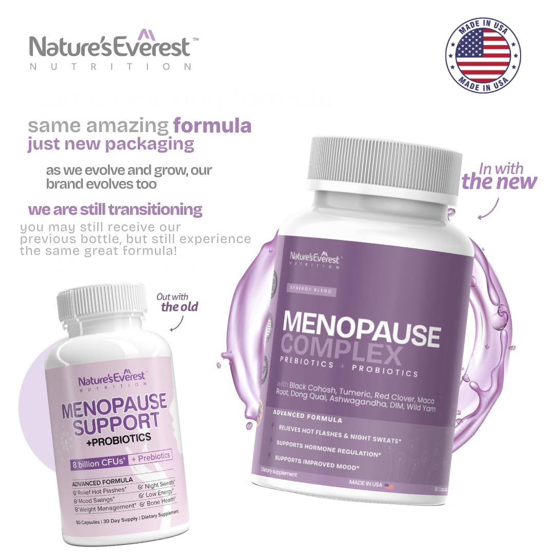 Complete Menopause Supplement for Women – Supports Hormone Balance, Hot Flashes, Night Sweats & Mood – with DIM, Black Cohosh, Dong Quai, Chasteberry, Pre & Probiotics – 90 Capsules – Made in USA Nature's EverestBuy Supplements Australia
