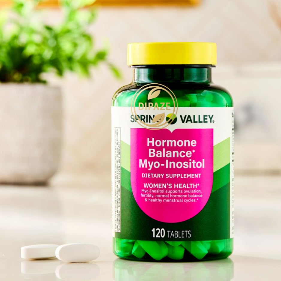 Spring Valley Hormone Balance Myo-Inositol 2000mg Dietary Supplement Tablets, 120 Count + Dipaze Gift (Container) Aus HealthcareBuy Supplements Australia