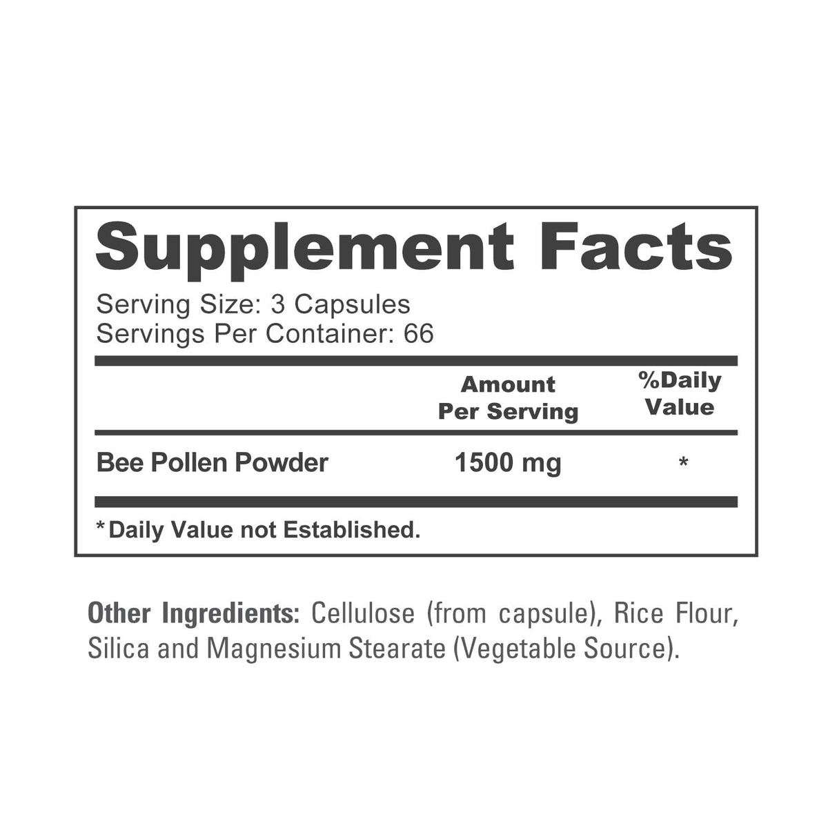 NusaPure Bee Pollen 1500mg 200 Veggie Caps (100% Vegetarian, Non-GMO, Vegan) Naturally Occurring Proteins, Aminoacids NusaPureBuy Supplements Australia