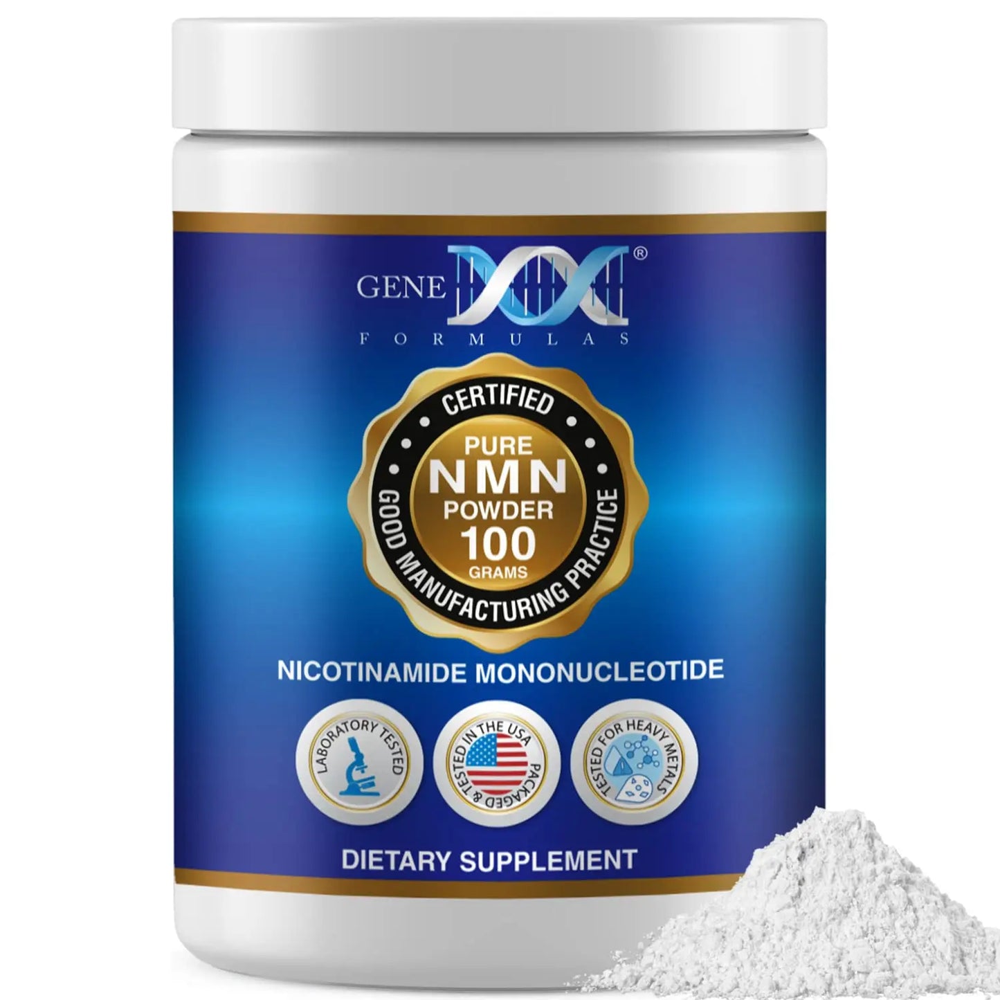 Genex Formulas Pure NMN Powder 100 Grams, Instant Dissolve, Shelf Stable, Non-Synthetic, PVP Free, Ultra-Low Density, 99.9% Pure NMN, Made in a US-Based, GMP, NSF & FSSC 22000 Certified Facility Genex FormulasBuy Supplements Australia