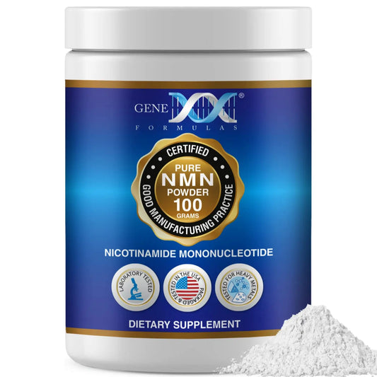 Genex Formulas Pure NMN Powder 100 Grams, Instant Dissolve, Shelf Stable, Non-Synthetic, PVP Free, Ultra-Low Density, 99.9% Pure NMN, Made in a US-Based, GMP, NSF & FSSC 22000 Certified Facility Genex FormulasBuy Supplements Australia