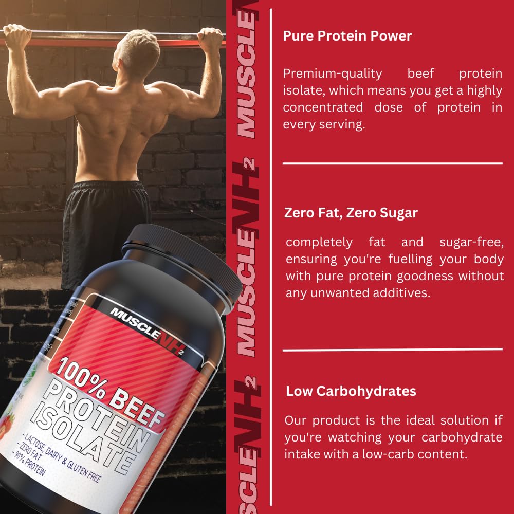MuscleNH2 Beef Protein Isolate Powder 90%, High Protein, Low Fat, Dairy Free, Gluten Free, Soy Free MuscleNh2Buy Supplements Australia