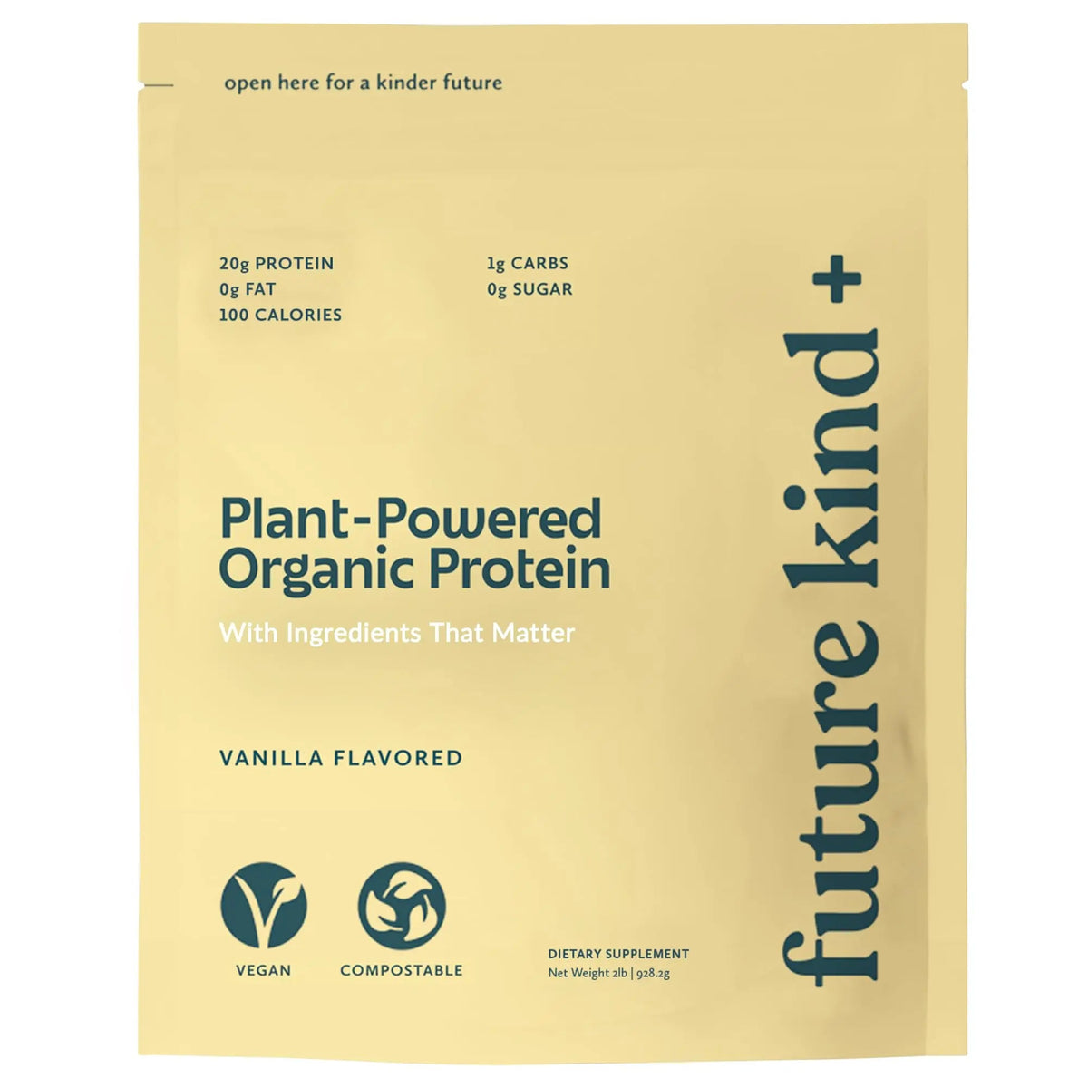 Future Kind Vegan Protein Powder, Vanilla, Pea Plant Protein for Lean Muscle with Iron & Fiber, Whey-Free, Sugar-Free, Soy-Free, Non-Dairy (34 Servings) Future Kind buy supplements Au