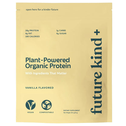 Future Kind Vegan Protein Powder, Vanilla, Pea Plant Protein for Lean Muscle with Iron & Fiber, Whey-Free, Sugar-Free, Soy-Free, Non-Dairy (34 Servings) Future Kind buy supplements Au