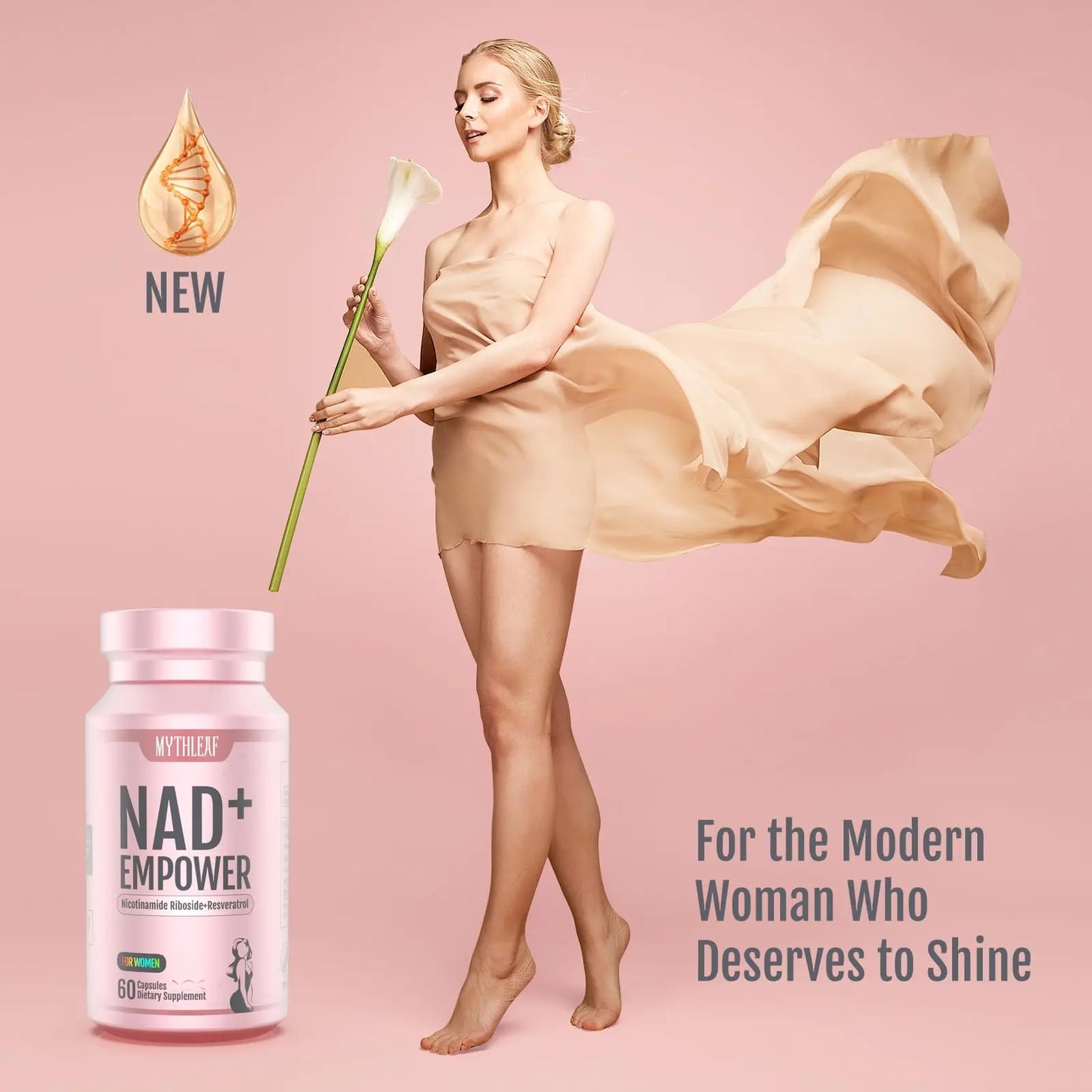 MythLeaf Exclusive NAD+ Supplement for Women,NMN Alternative with Resveratrol, CoQ10,Black Cohosh, Vitamin E for Cellular Health,Enhance Energy, Balance Mood, 60 Capsules,30 Day Supply MythLeafBuy Supplements Australia