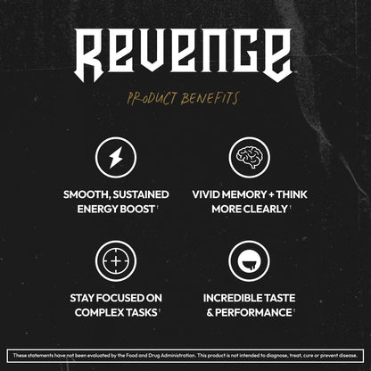 REVENGE BLK FLG Energy Drink Mix – Healthy Coffee Alternative with Natural Caffeine & Nootropics – Focus & Clean Energy Supplement – Sugar Free – 15 On-The-Go Stick Packs REVENGEBuy Supplements Australia