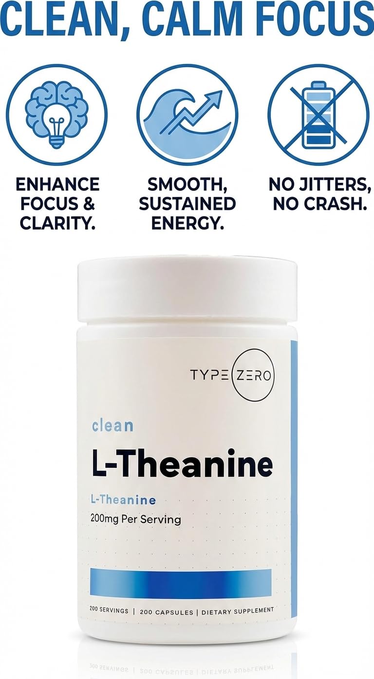Type Zero L-Theanine (200mg) 200 Capsules - Clean L-Theanine Supplement, Keto, GMO-Free Type ZeroBuy Supplements Australia