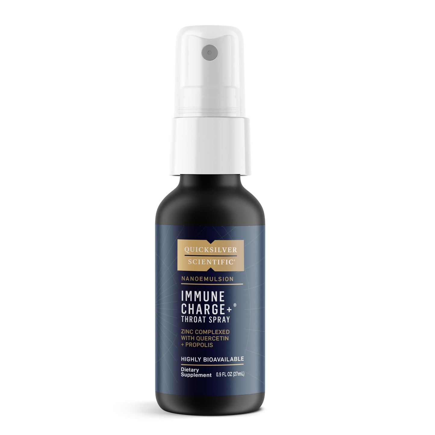 Quicksilver Scientific Immune Charge+ Zinc Throat Spray - Immune Support Liquid Supplement with Quercetin - 'Throat Coat' with Liposomal Absorption Technology (0.9 fl oz / 27ml) Quicksilver ScientificBuy Supplements Australia