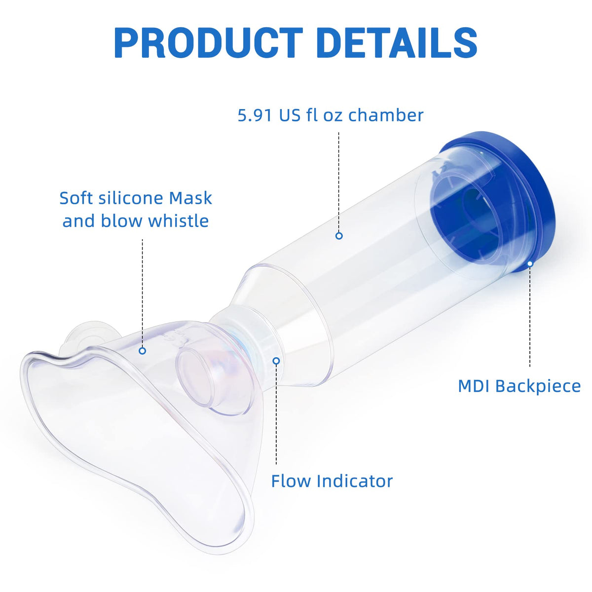Fivepropy Handheld Spacer for Kids and Adults Includes Child Mask & Adult Blue FivepropyBuy Supplements Australia